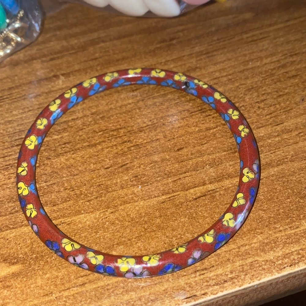 Cloisonné bangle bracelet